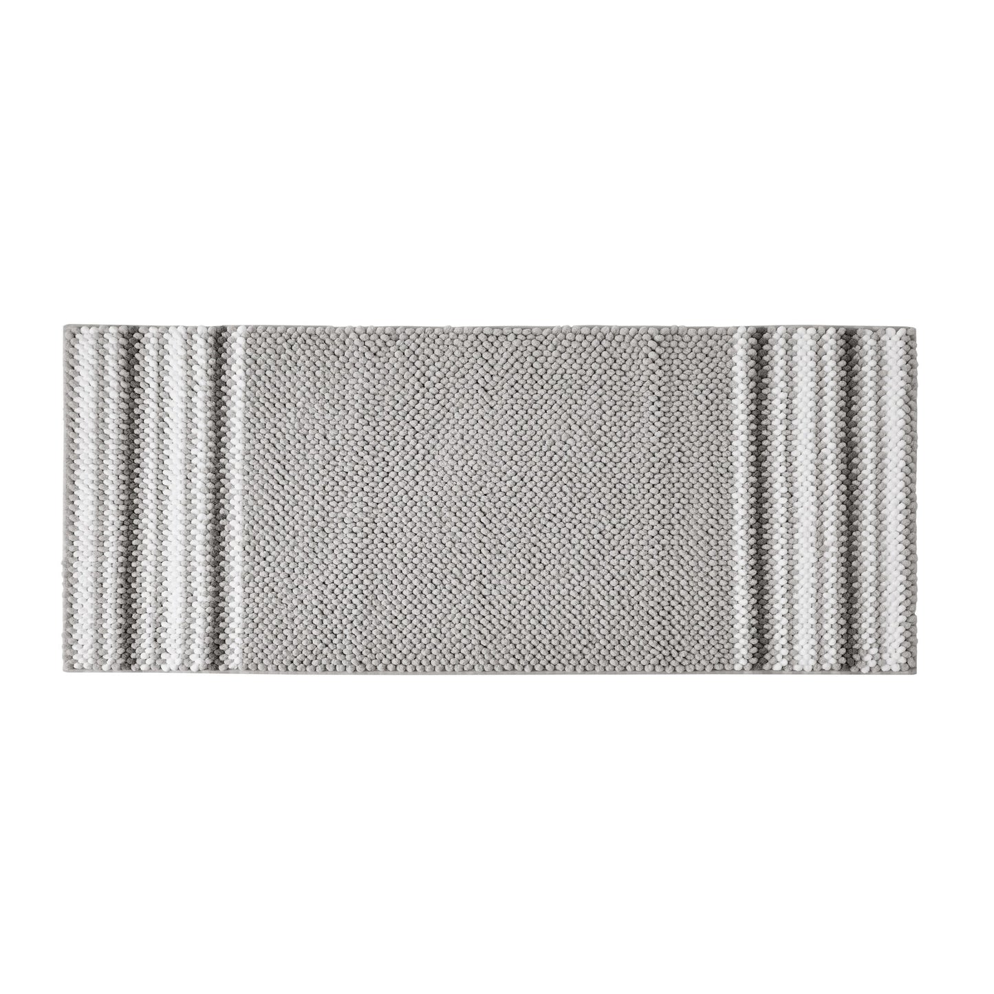 VCNY Home Aiden Jacquard Striped Light Grey Polyester Bath Runner, 24" x 60"