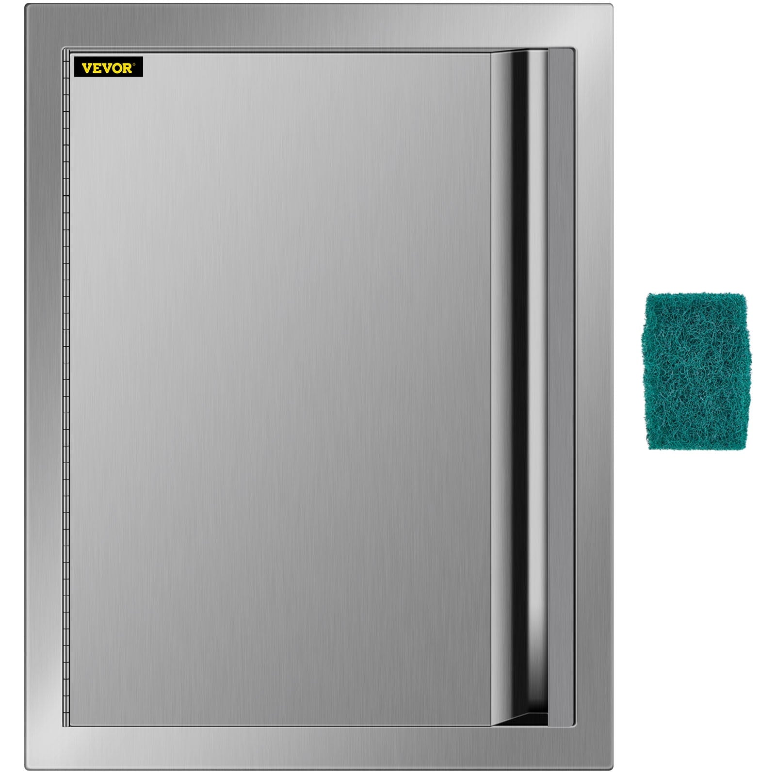 VEVOR Puerta de Acceso para BBQ de 17 Pulgadas de Ancho x 24 Pulgadas de Alto, Puerta de BBQ Vertical de Acero Inoxidable con Manija Empotrada, Puertas de Cocina Al Aire Libre para Isla de BBQ, EstaciÃ³n de Parrilla, Gabinete Exterior