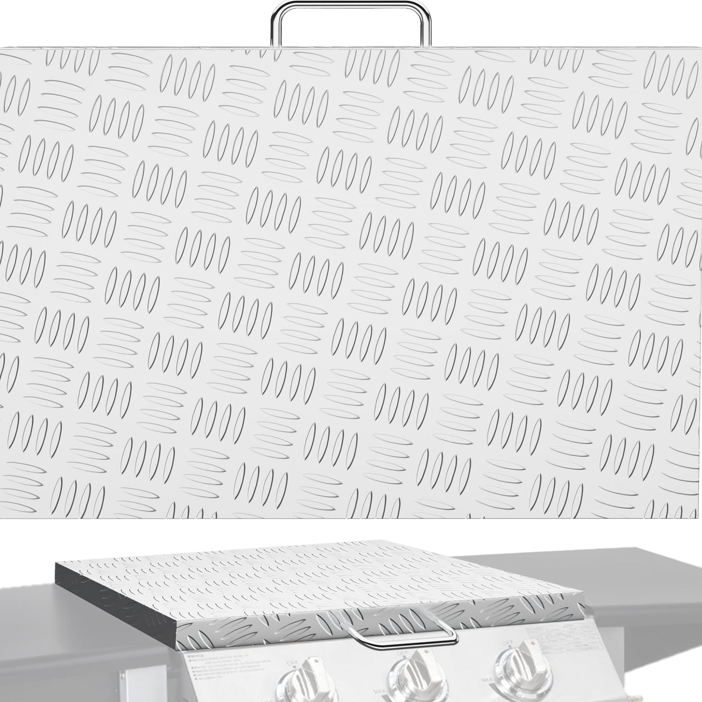 VEVOR Tapa de Plancha, Compatible con Blackstone Plancha de 28", Cubierta de Plancha de Aluminio con PatrÃ³n de Diamante y Acero de Superficie Plana, Cubierta RÃ­gida Impermeable para Plancha con Asa Resistente Al Calor