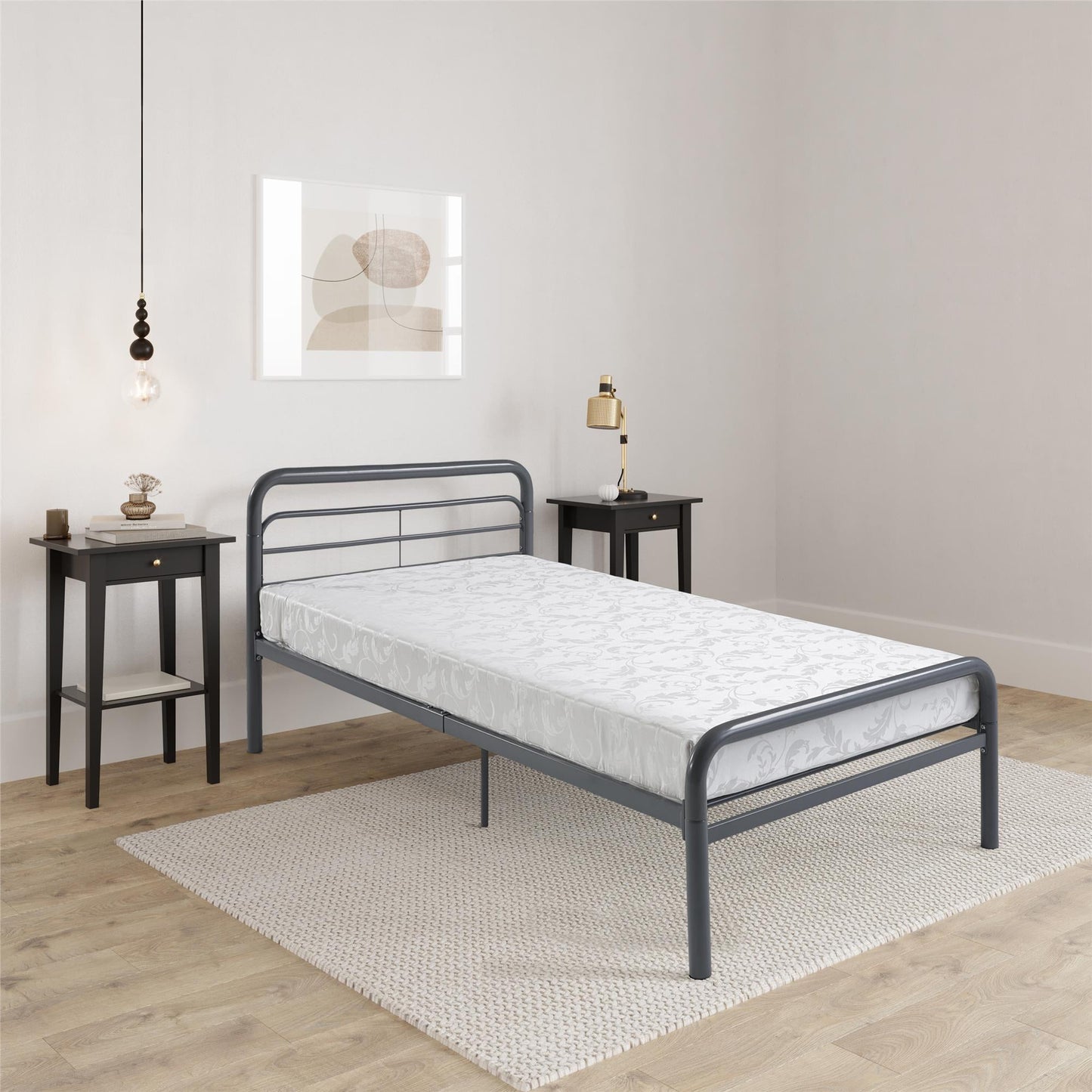Value 6 Inch Twin Polyester Filled Mattress with Jacquard Cover
