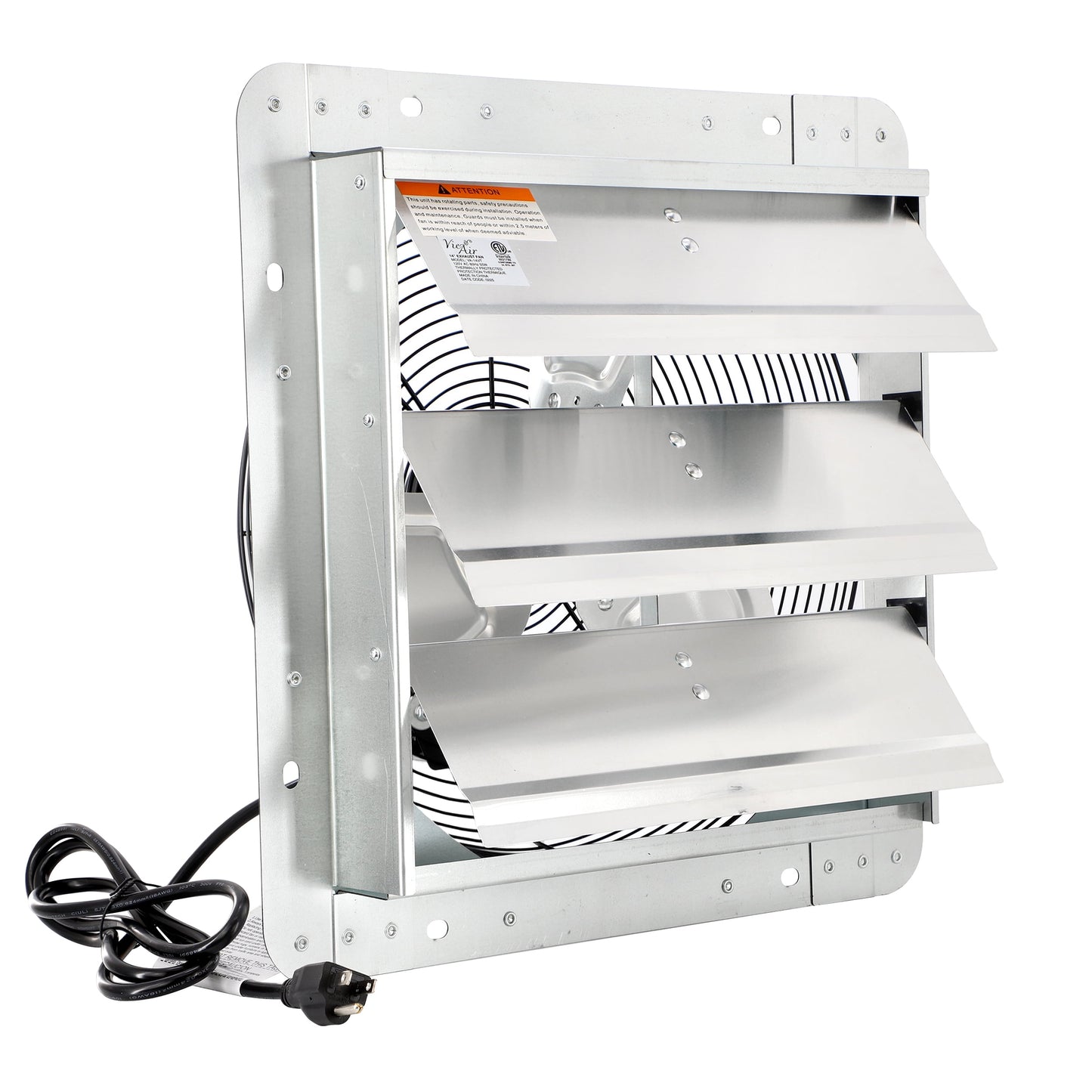 Via Air 14 Inch Shutter Exhaust Fan with Power Cord