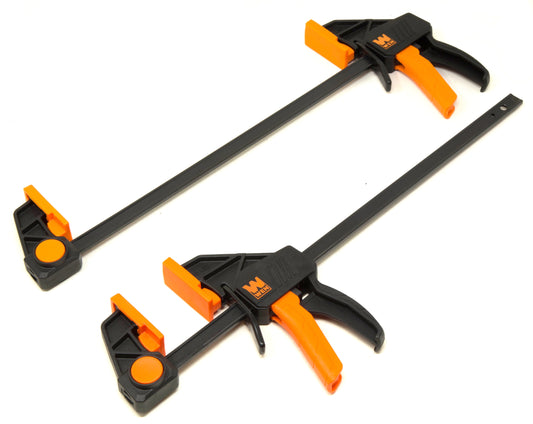WEN 12-Inch Heavy Duty Steel Bar Clamps and Spreaders with 2.3-Inch Throat, Two Pack