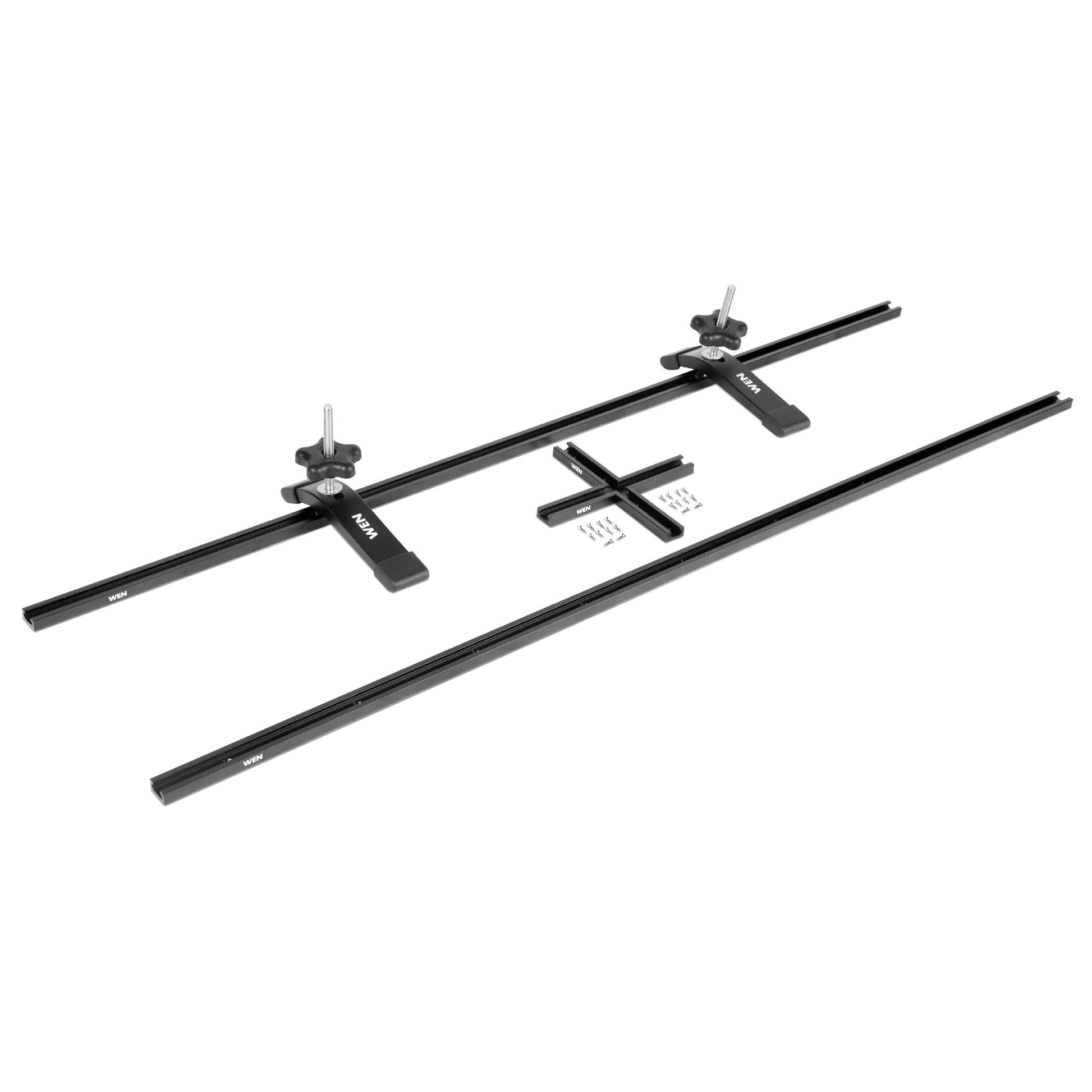 WEN 36-Inch Universal T-Track, Hold Down Clamps, and Intersection Kit for Woodworking