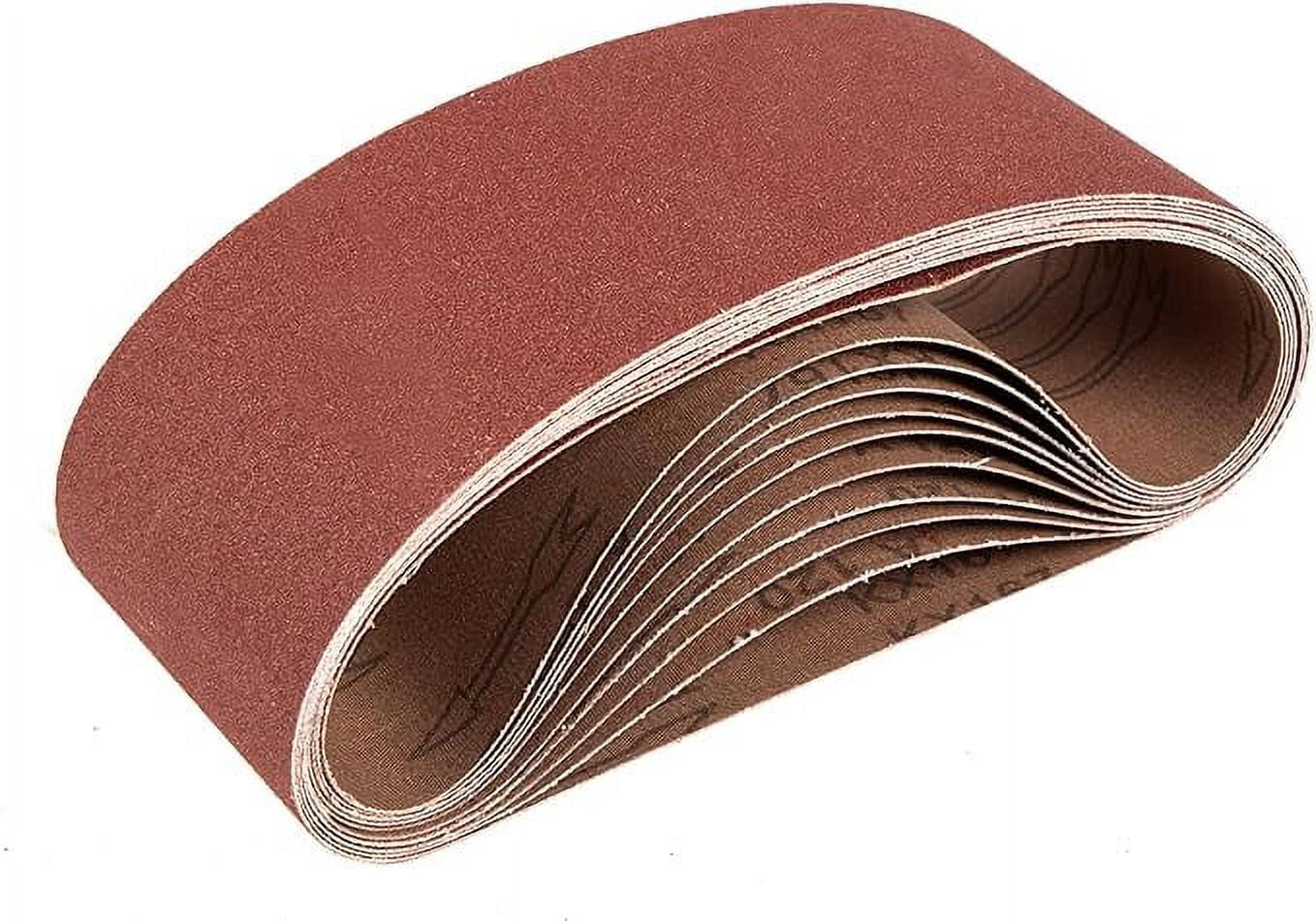WEN 4 in. x 24 in. 120-Grit Belt Sander Sandpaper, 10 Pack