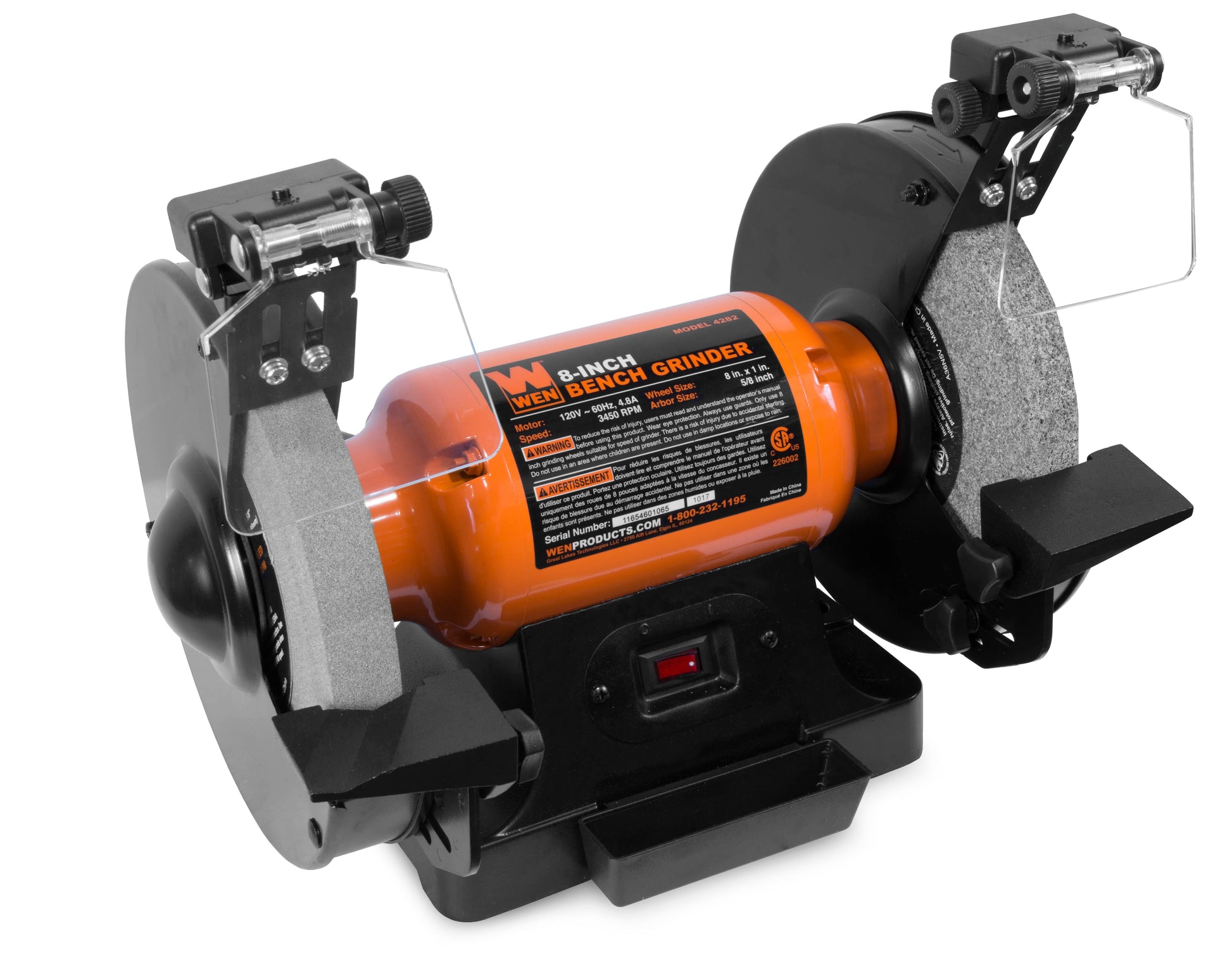 WEN BG4282 4.8-Amp, 3450 RPM 8-Inch Bench Grinder Electric