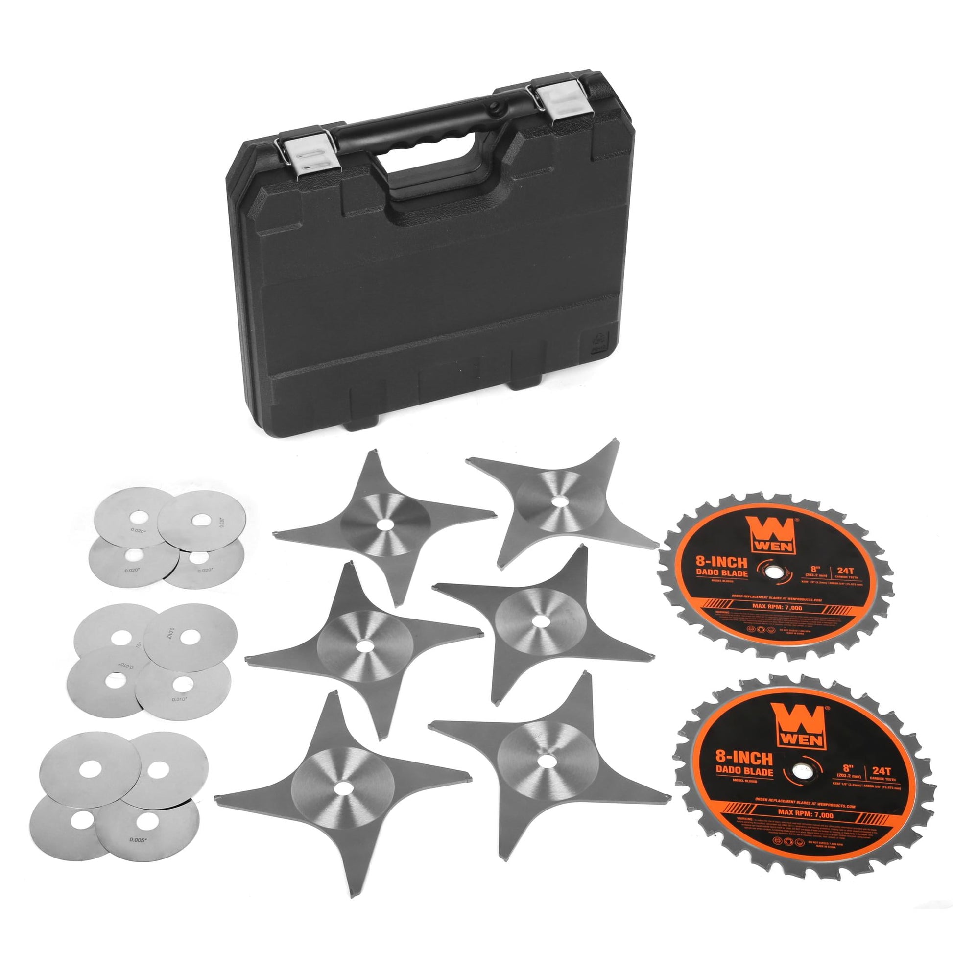 WEN 8-Inch 24-Tooth Carbide-Tipped Stacked Dado Blade Set for 10-Inch Table Saws