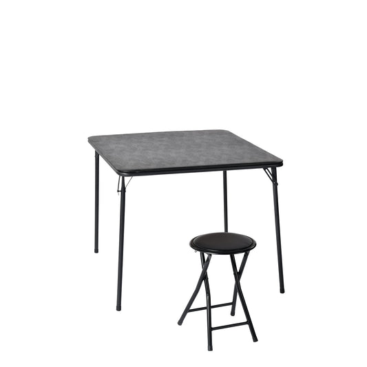 Walnut Finish Folding Table with Steel Frame, Lightweight Portable Foldable Desk, Space-Saving Multi-Purpose Table for Dining Office Indoor Outdoor Use