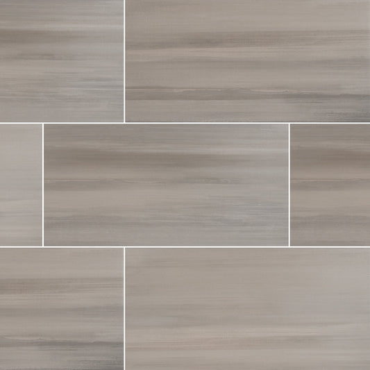 Water Color Grigio 12 in. x 24 in. Glazed Porcelain Floor and Wall Tile (12 sq. ft. / case)