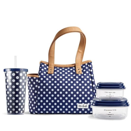 Westerly Lunch Bag Kit with 2 containers and Matching Tumbler - Botanical Silo Pink