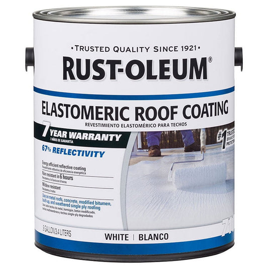 White, Rust-Oleum Elastomeric Roof Coating-301904, 1 gal
