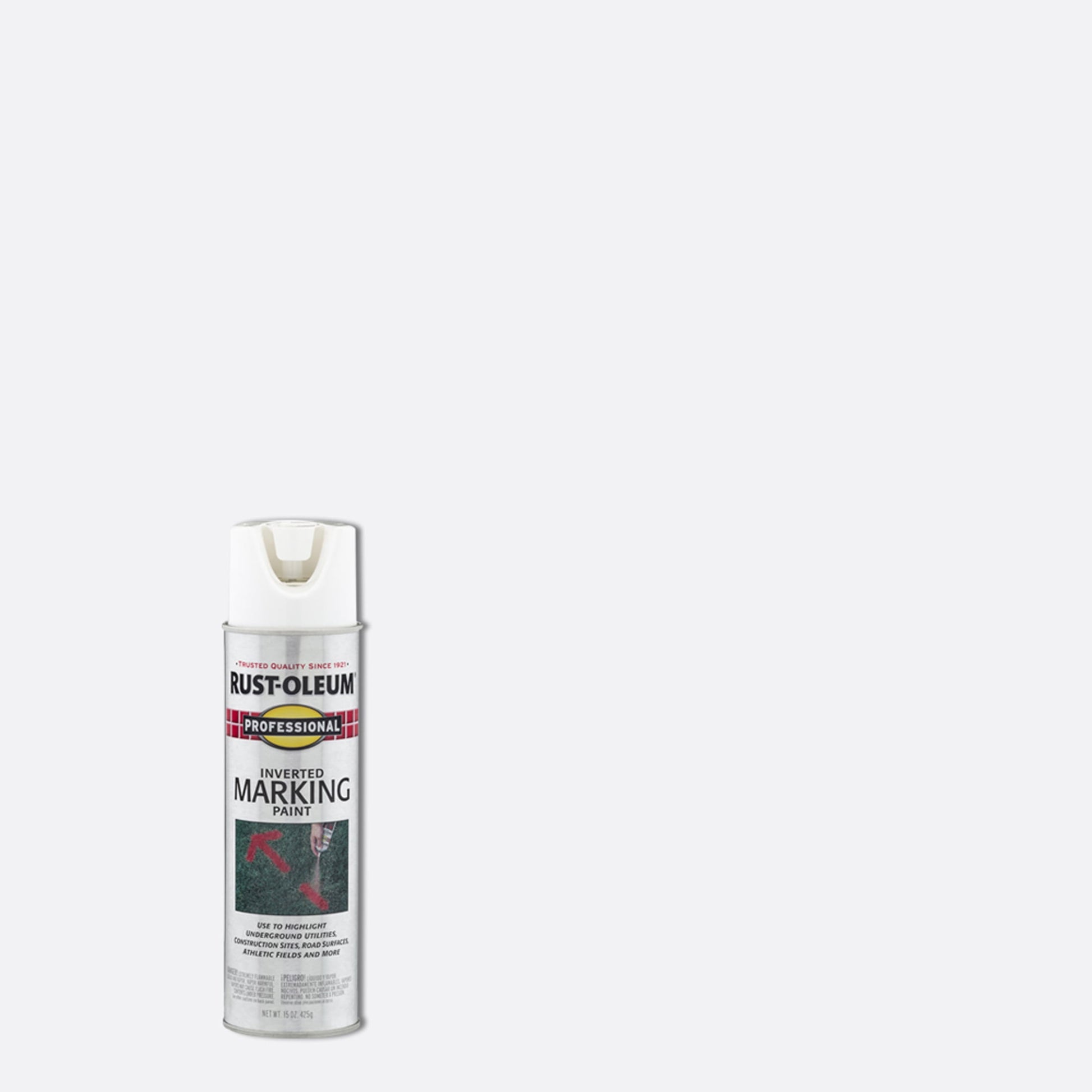 6 Pack, White, Rust-Oleum Professional Inverted Marking Paint Spray-2592838, 15 oz