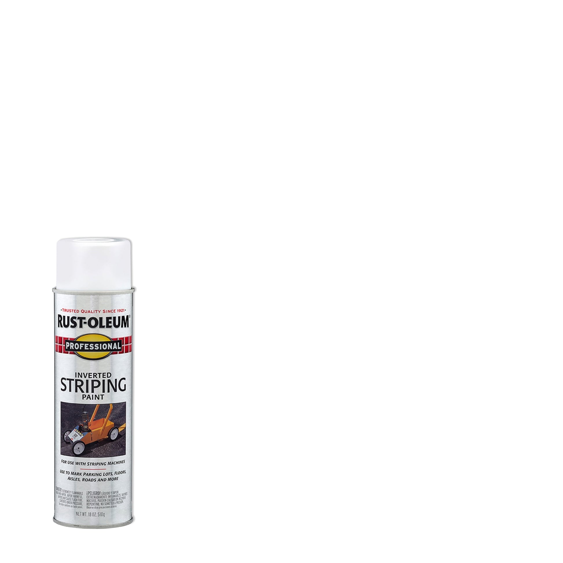 6 Pack, White, Rust-Oleum Professional Inverted Striping Paint Spray-2593838, 18 oz