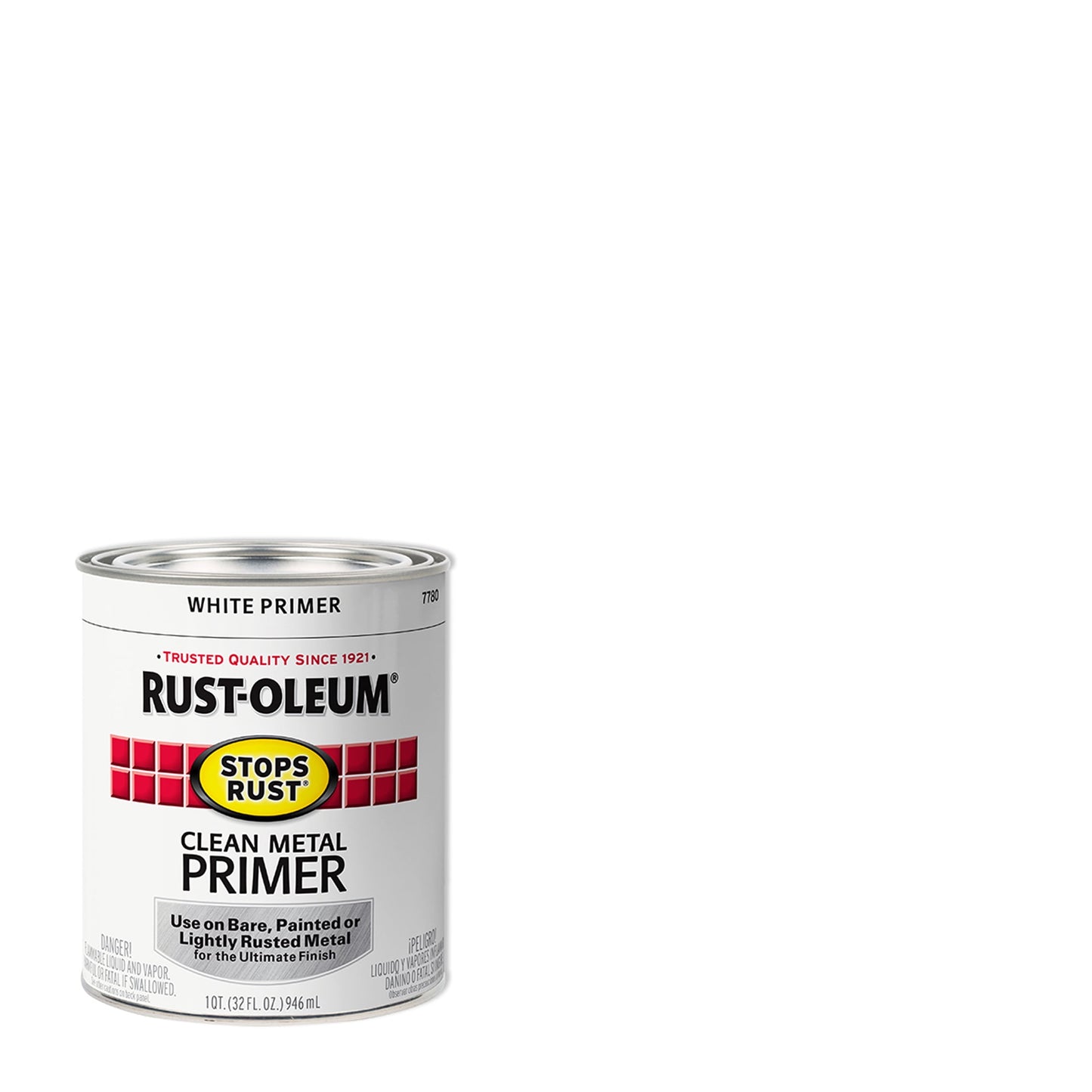 2 Pack, White, Rust-Oleum Stops Rust Flat Clean Metal Primer- 7780502, Quart