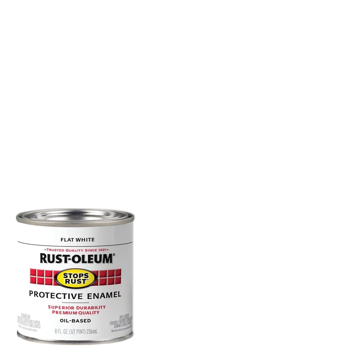 6 Pack, White, Rust-Oleum Stops Rust Flat Protective Enamel- 7790730, 1/2 Pint