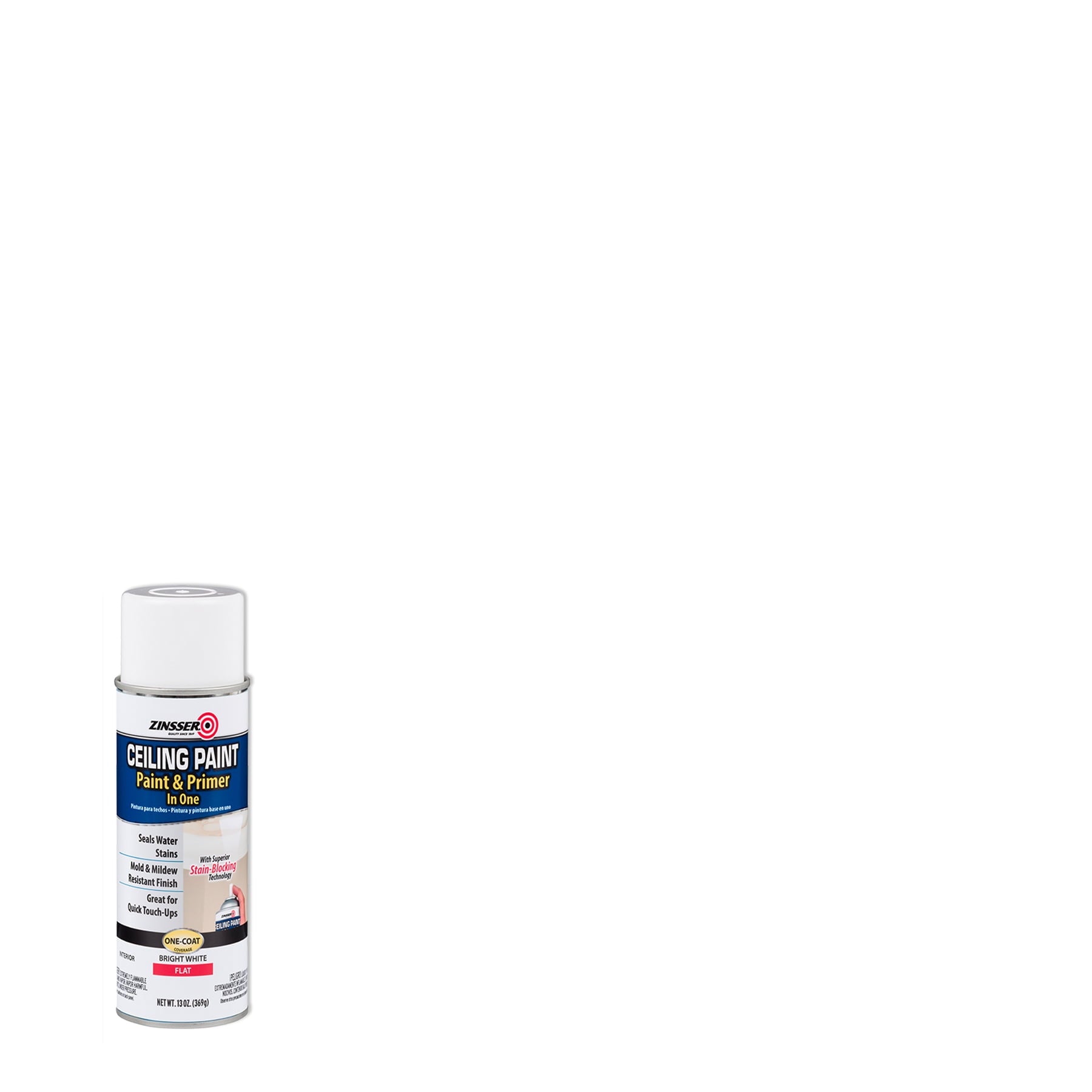 6 Pack, White, Zinsser Flat Ceiling Paint and Primer Spray- 13 oz
