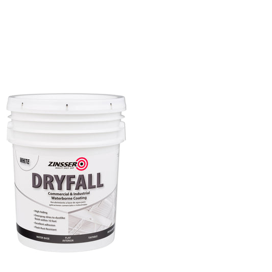 White, Zinsser Flat Dryfall Commercial and Industrial Waterborne Coating- 5 Gallon, 1 Pack