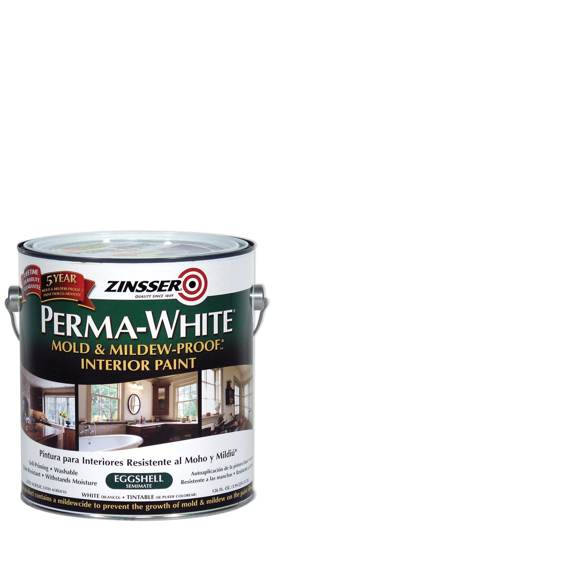 2 Pack, White, Zinsser Perma-White Eggshell Interior Mold & Mildew Proof Paint- Gallon