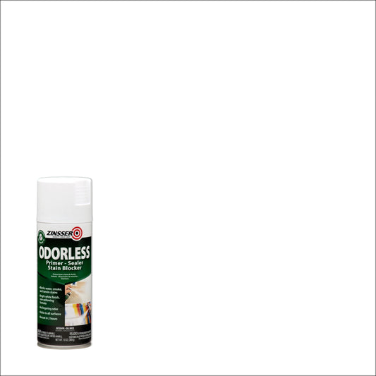 6 Pack, White, Zinsser &nbsp;Odorless Oil-Based Stain Blocker Interior Primer and Sealer Flat Spray- 3959, 13 oz.