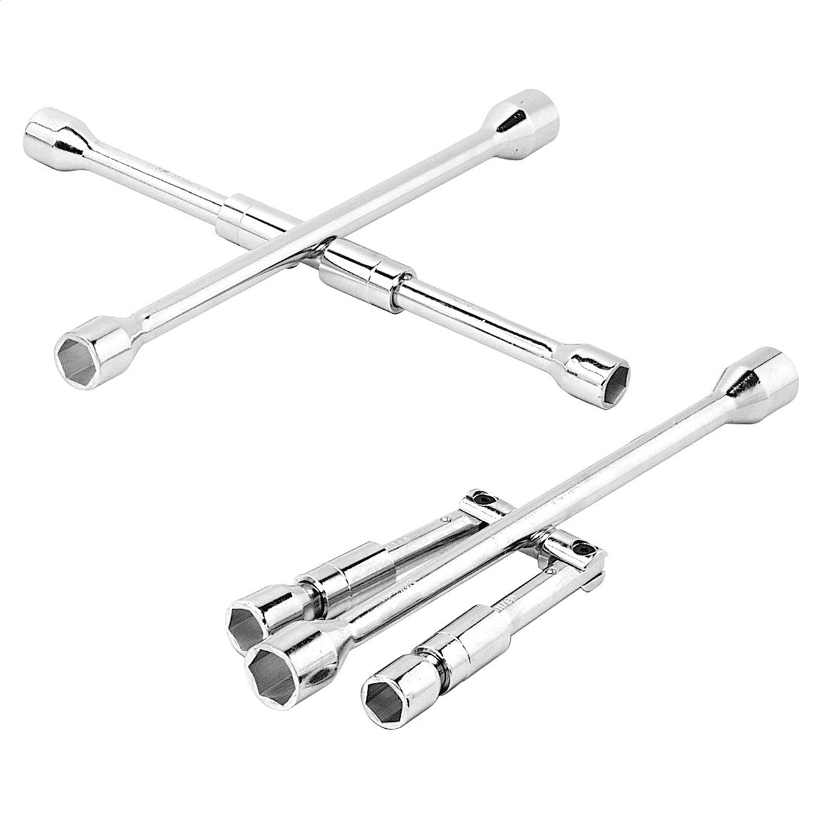 Performance Tool W7 4-Way Universal Folding Lug Wrench, 4-Way Cross Wrench