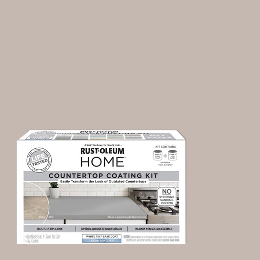 Windsor Gray, Rust-Oleum HOME Countertop Satin Coating Kit-38496224T, Quart