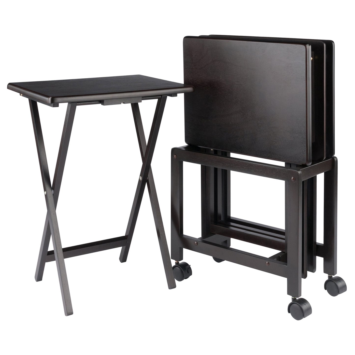 Winsome Allen 5-Pc Snack Table Set, Serving Cart, Coffee