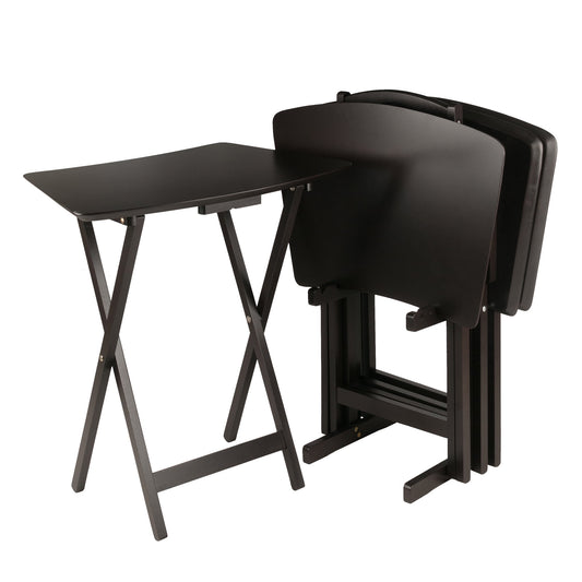 Winsome Anila 5-Pc Snack Table Set, Fan Shape, Coffee Finish