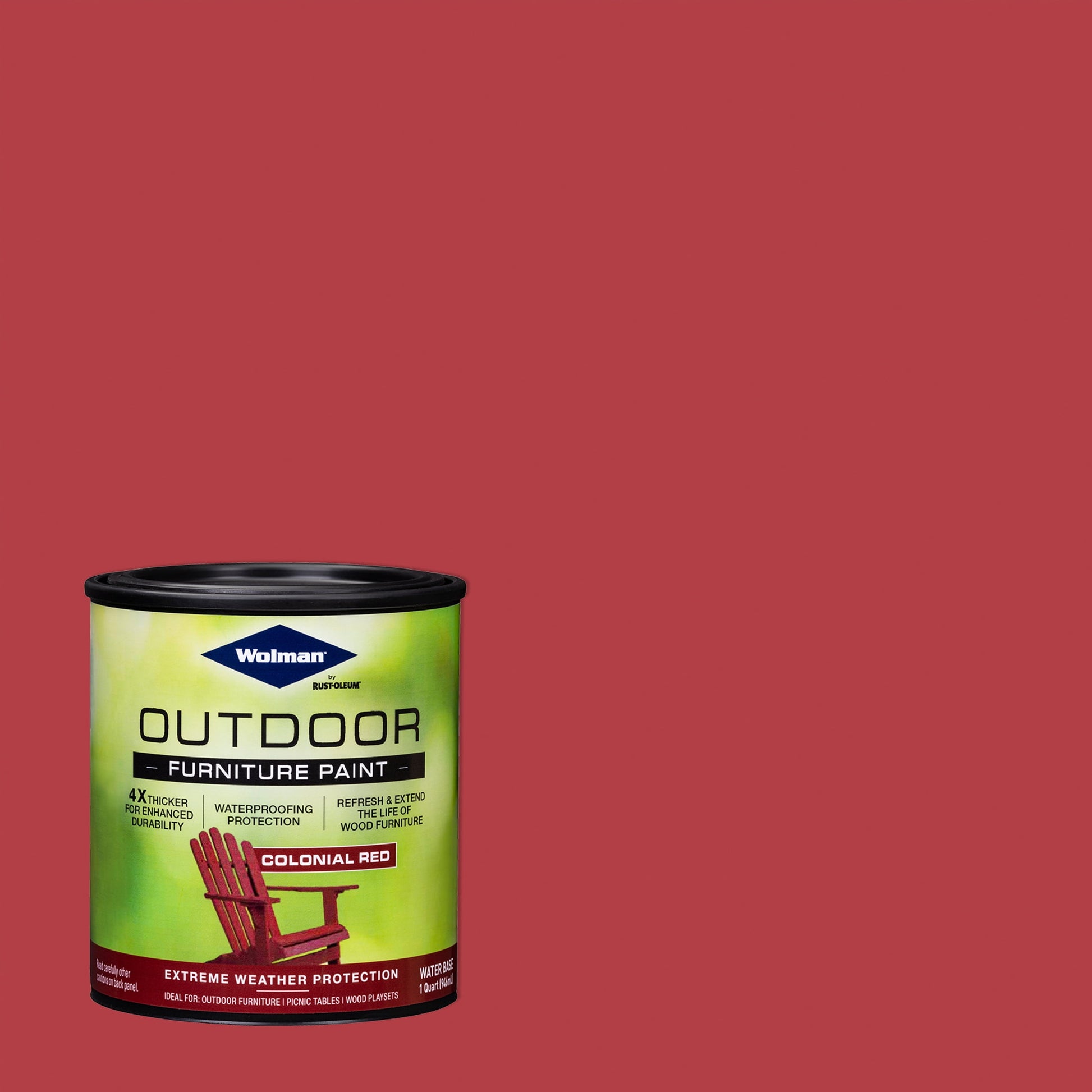2 Pack, Colonial Red, Wolman Outdoor Wood Furniture Paint- Quart