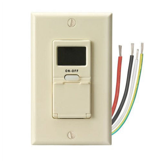 Woods 59028 Light Almond In-Wall Digital 7-Day Programmable Timer