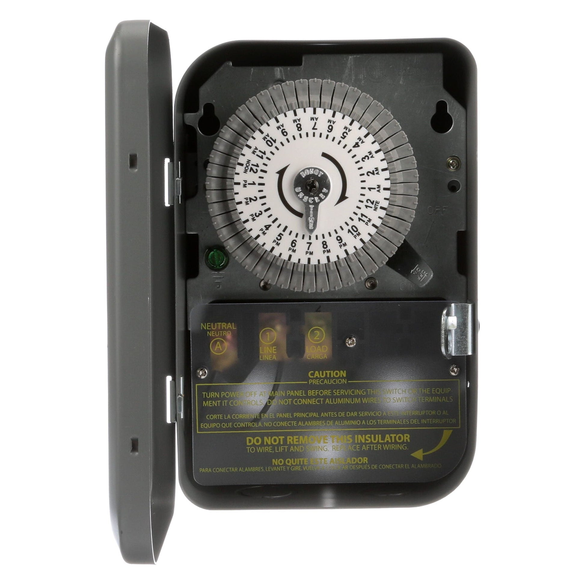 Woods 59101WD 120V 40A SPST Indoor 24-Hour Mechanical Time Switch Timer with Metal Box
