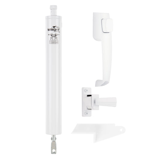 Wright Products Lanai Screen Door Closer and Latch Combo, White, for Out-Swinging Screen Doors