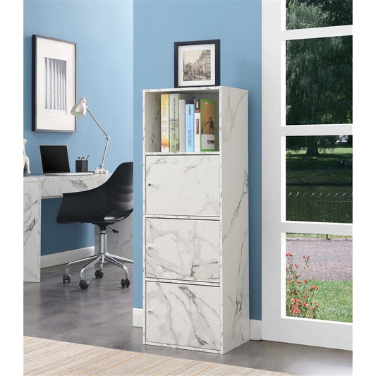 Convenience Concepts Xtra Storage Mueble de 3 Puertas con Estante, Blanco