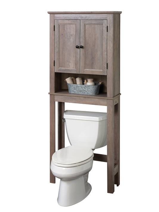Zenna Home Custom Suite MDF over-the-Toilet Spacesaver, Bathroom Organizer, 3 Shelves, Gray