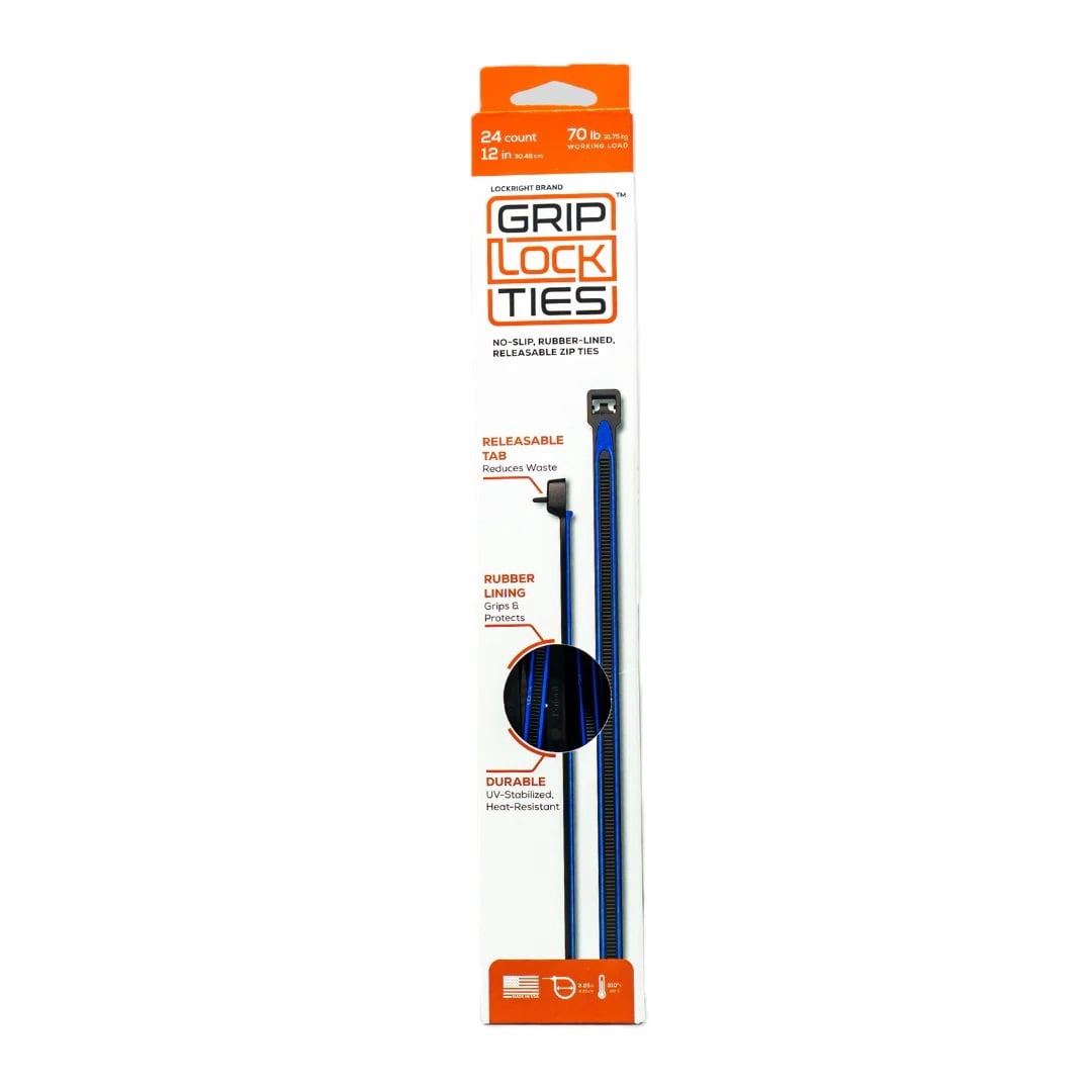 Zip Ties 12in Releasable Black / Blue 48pk