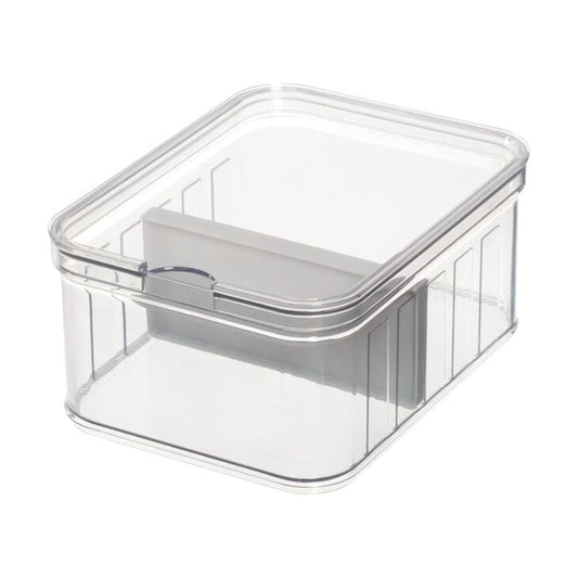 IDesign Crisp Cubo de Basura Apilable de PlÃ¡stico sin Bpa, PequeÃ±o, Transparente, Blanco