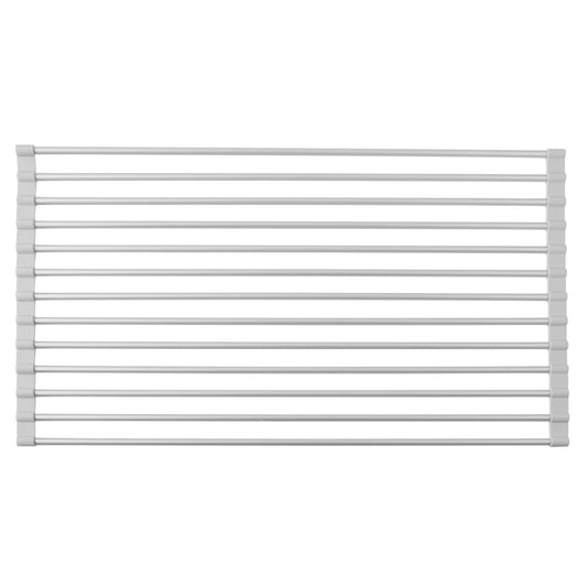 iDesign Rustproof Aluminum Over-the-Sink Dish Drainer Rack, Silver/Gray