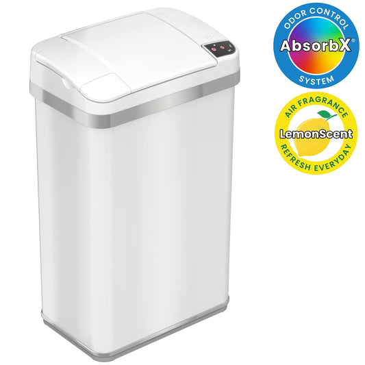 iTouchless 4-Gal Multifunction Sensor Trash Can, Pearl White