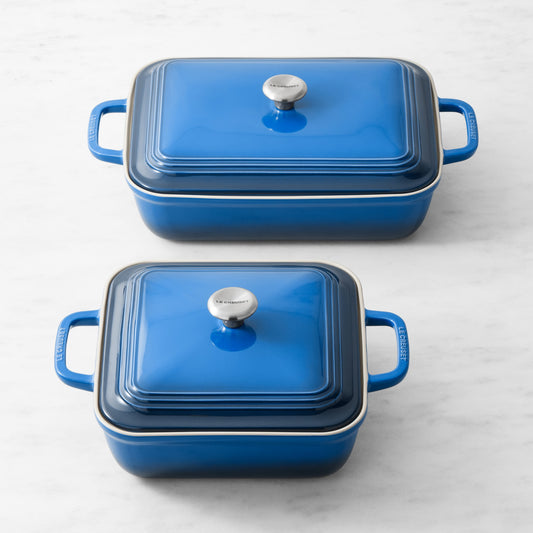 Le Creuset San Francisco Stoneware Covered Baker, Set of 4,Lapis,