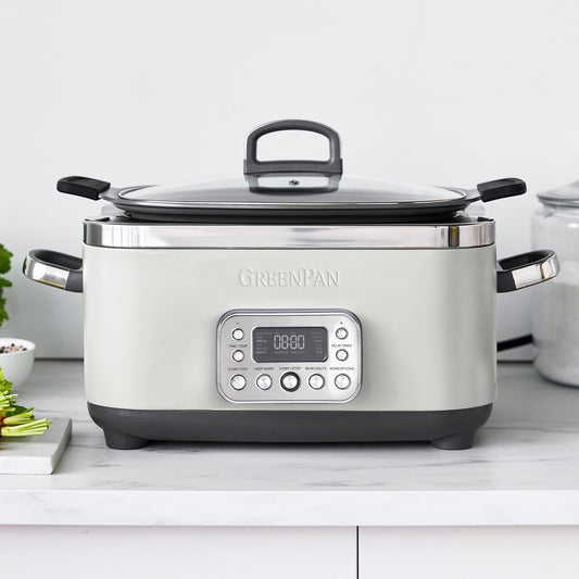 GreenPan Elite Slow Cooker, 6-qt,Cloud Cream,