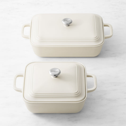 Le Creuset San Francisco Stoneware Covered Baker, Set of 4,Brioche,