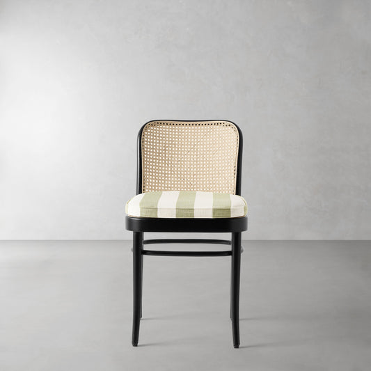 Ton 811 Side Chair Cushion,Basketweave Cabana Stripe\, Pistachio,