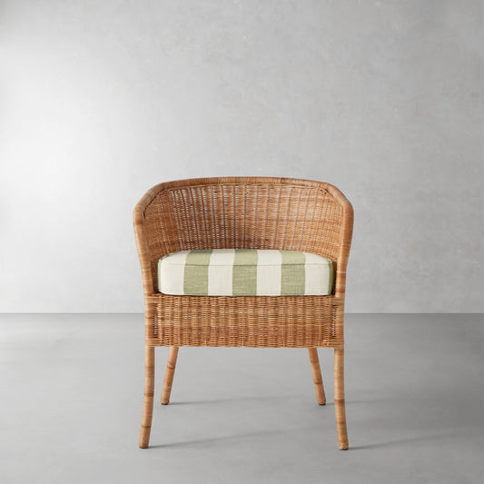 Topanga Armchair Cushion,Basketweave Cabana Stripe\, Pistachio,