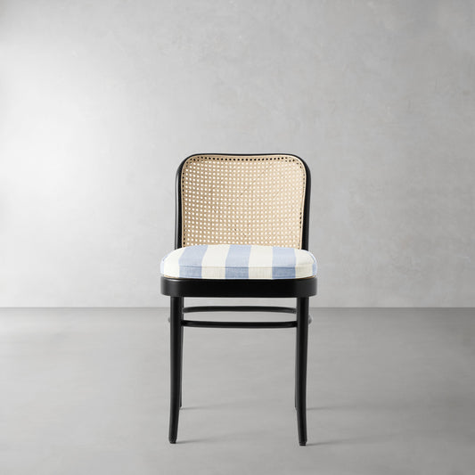 Ton 811 Side Chair Cushion,Basketweave Cabana Stripe\, Blue,