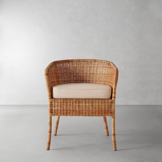 Topanga Armchair Cushion,Sunbrella Performance Canvas\, Flax,