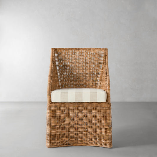 Farallon Armchair Cushion,Basketweave Cabana Stripe\, Stone,