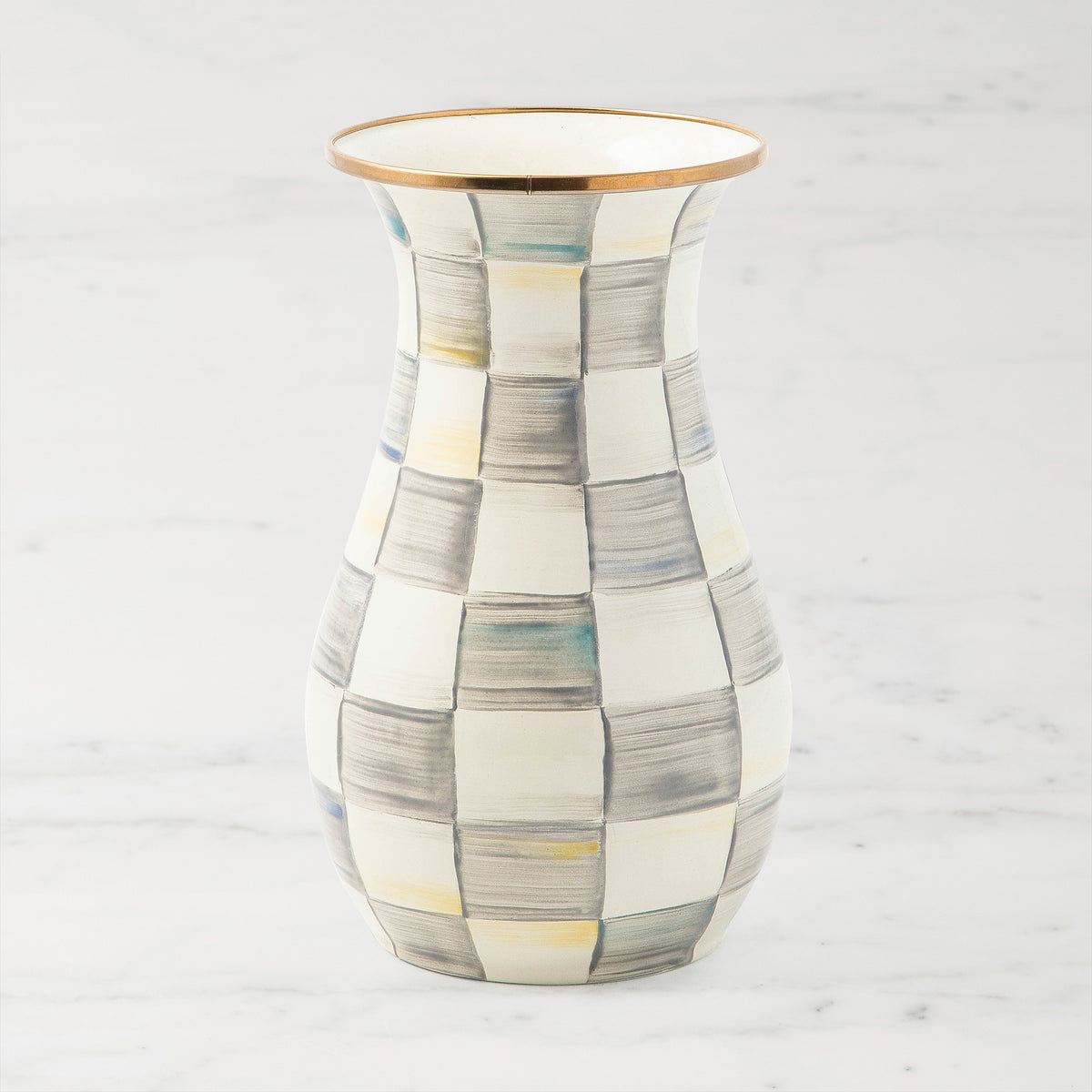 MacKenzie-Childs Sterling Check Tall Vase,,WSNOADS