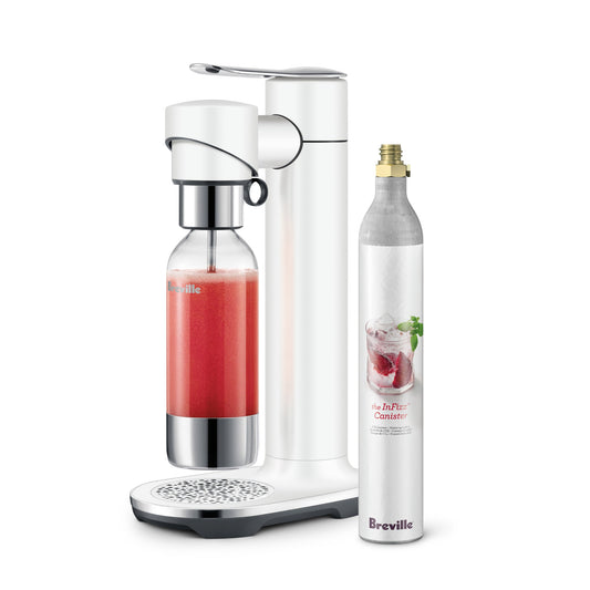 Breville InFizz Fusion Sparkling Beverage Carbonator,Sea Salt,with CO2 Cylinder