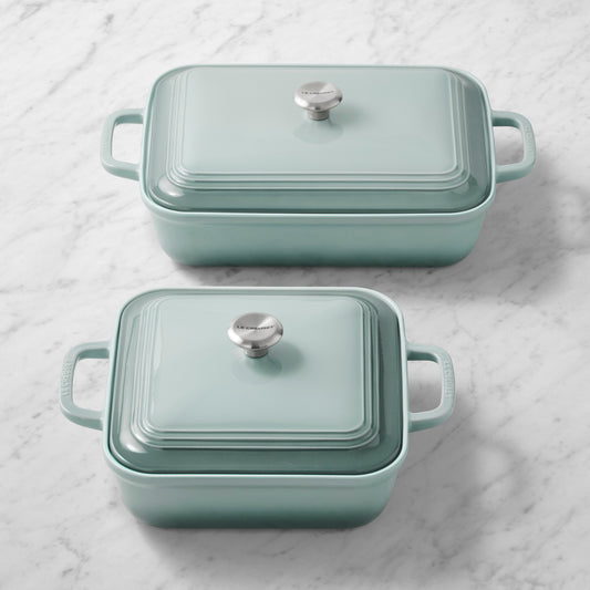 Le Creuset San Francisco Stoneware Covered Baker, Set of 4,Sea Salt,