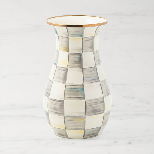 MacKenzie-Childs Sterling Check Tall Vase,,WSNOADS