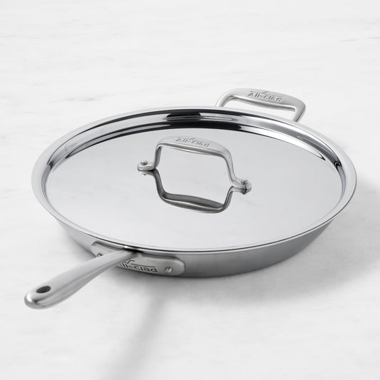All-Clad Collective Stainless-Steel Fry Pan with Lid, 12",,