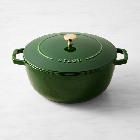 Staub Enameled Cast Iron Essential French Oven,Basil with Gold Accents,